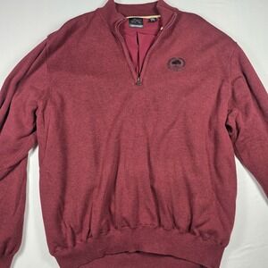 Greg Norman Men's XL‎ Quarter Zip Pullover Sweater Maroon Willow Oaks Golf Logo
